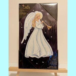 Lighted Canvas Angel Picture New in Package Christmas Decor Flickering Lights